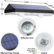 LIANGLOME Solar Fence Lights Outdoor – 3-Color Modes (2700K/4000K/6000K), IP65 Waterproof Step & Deck Lights Pack of 8