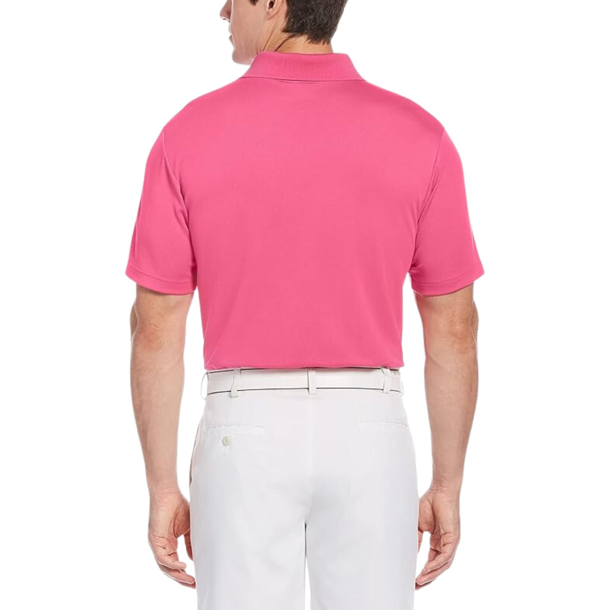 PGA TOUR Men’s Edge Collar Polo Shirt With Sun Protection, Pink - XL