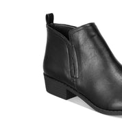 Sun + Stone Women's Cadee Faux Leather Zipper Ankle Boots – Black, Size 12 M