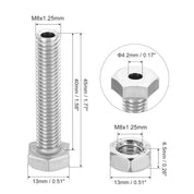 PATIKIL M8x40mm Hollow External Hexagon Screws – 30 Sets with Nuts, 304 Stainless Steel Set of 30