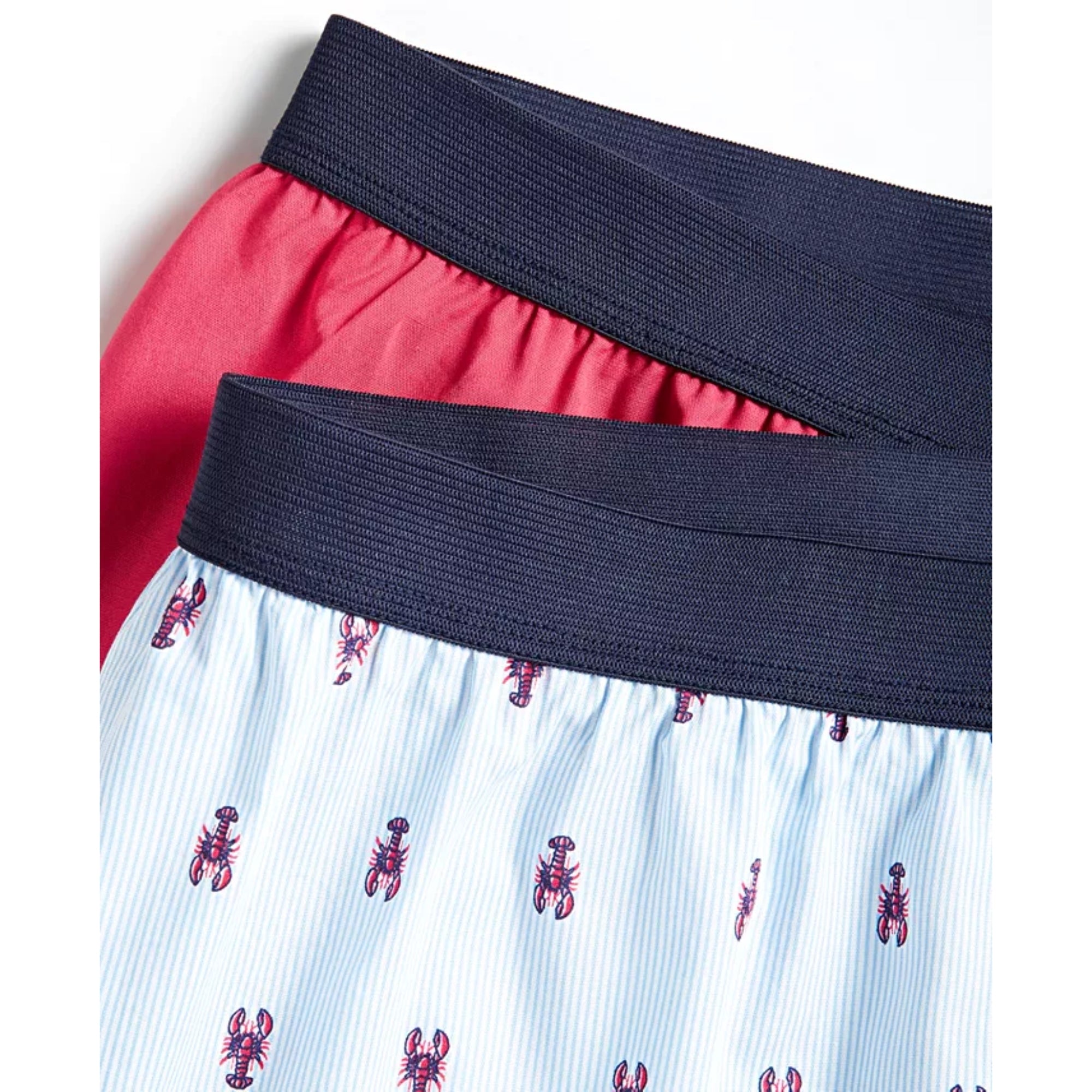Club Room Men's 2-Pack Lobster & Solid Boxer Shorts – Blue