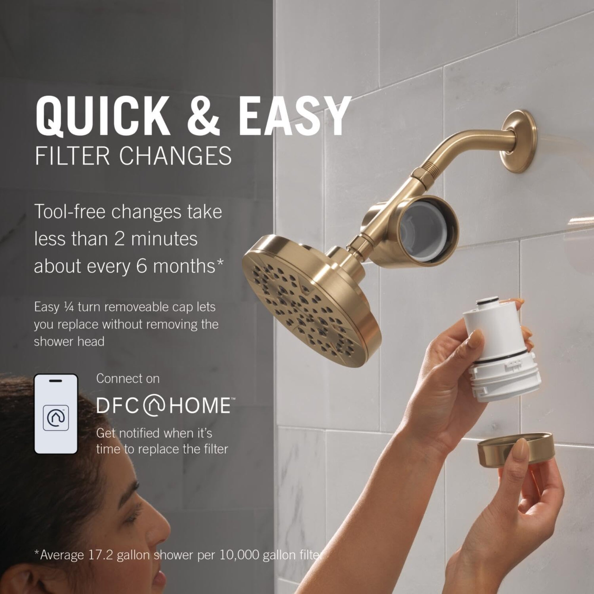 Clarifi 7SF100 Standard Shower Filter Attachment – Champagne Bronze