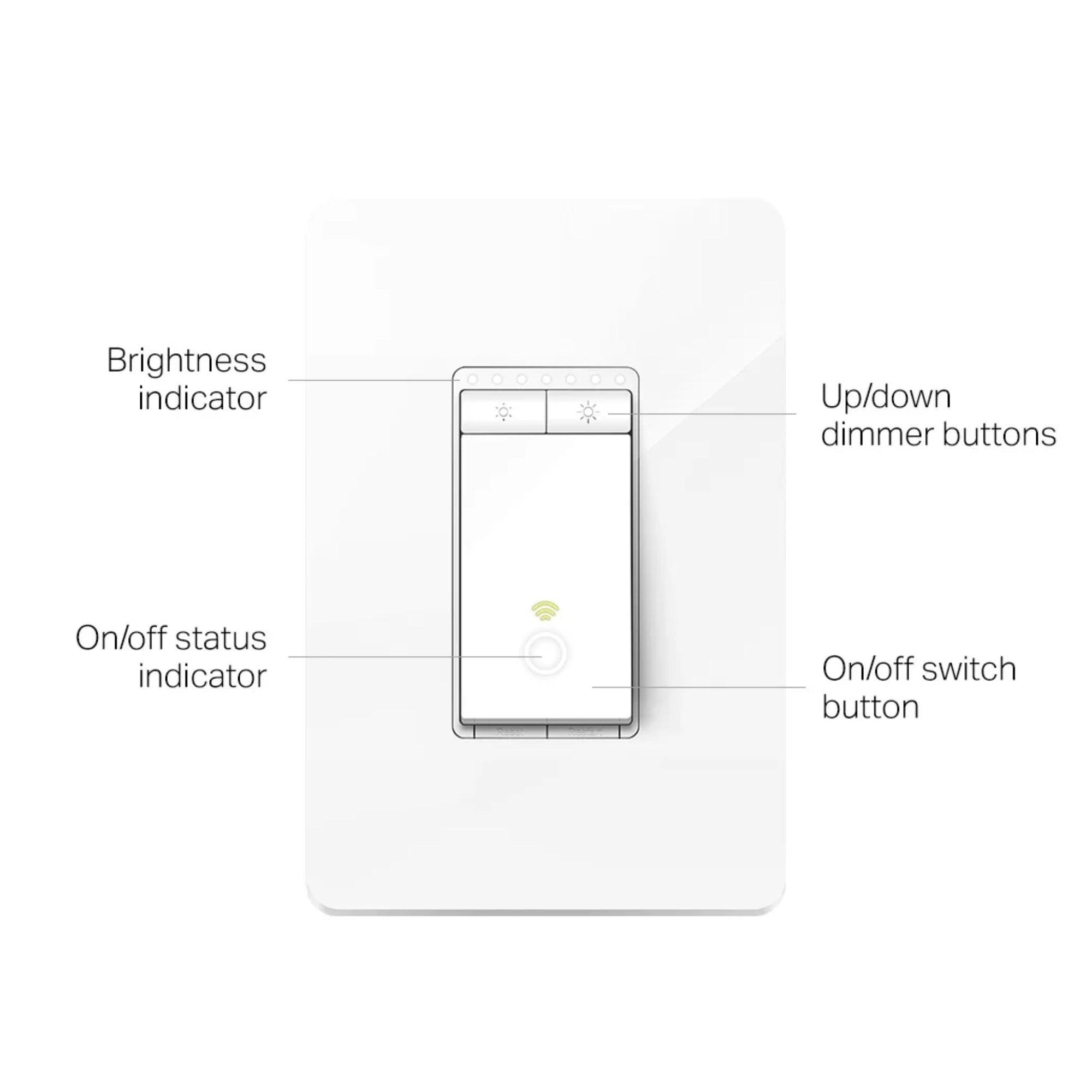 Kasa Smart Dimmer Switch HS220 – Single Pole Wi-Fi Light Switch - White