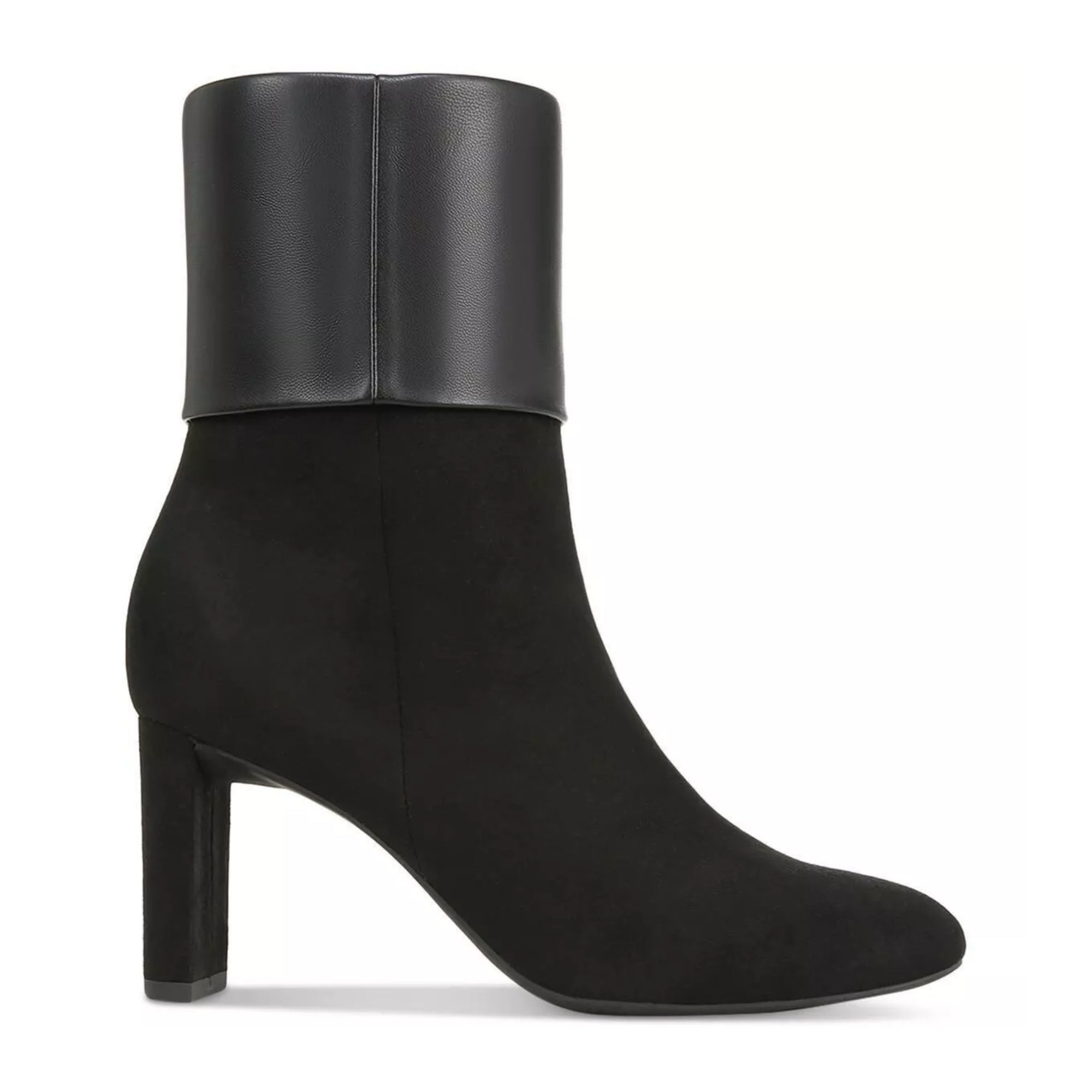 ALFANI Ajojo Almond-Toe Block-Heel Zip-Up Dress Boots – Black, Size 9M