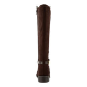 Karen Scott Stanell Buckled Riding Boots – Chocolate Micro, Size 7.5M