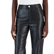 I.N.C. International Concepts Petite Faux-Leather Straight-Leg Pants – Deep Black, Size 14P