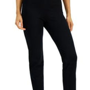 JM Collection Women's Ponte Knit Pull-on Pants - Deep Black Small