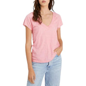 Sanctuary Women's Lou V-Neck T-Shirt in Pink Canyon, Size Small