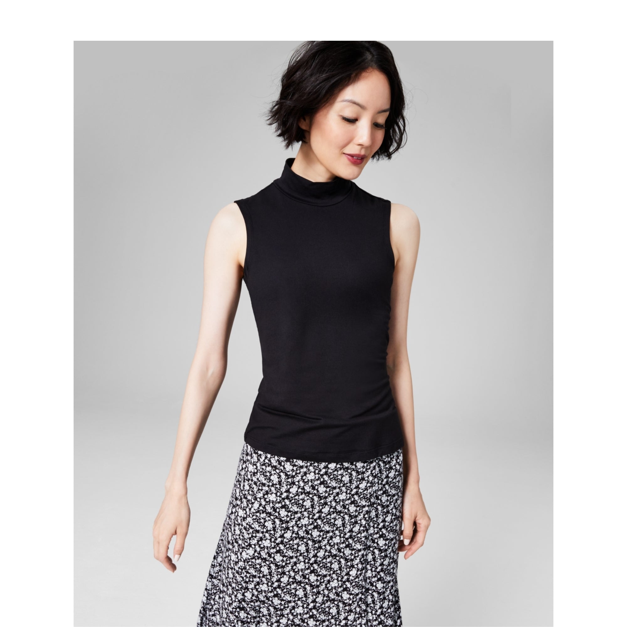 And Now This Women's Mock-Neck Sleeveless Top – Black, One Size