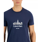 Calvin Klein Mens Cotton Graphic T-Shirt, Blue - Medium