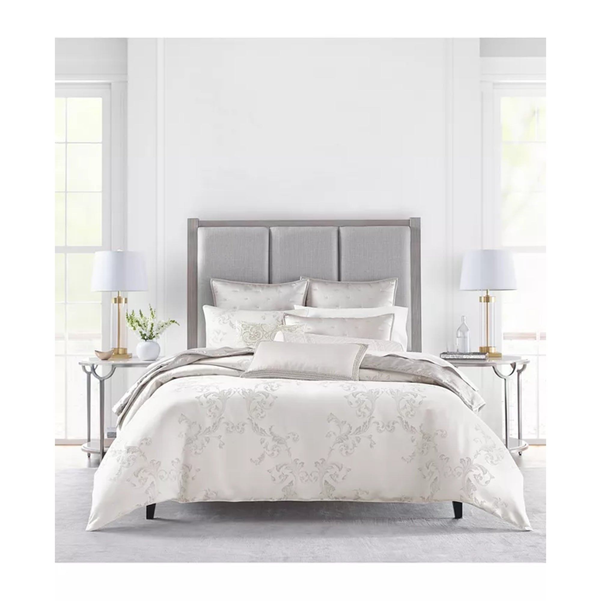 Hotel Collection Frosted Scroll Euro Pillow Sham 26" x 26"