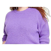 On 34th Women's Plus Size Chunky-Knit Crewneck Sweater – Bright Iris Purple, Size 3X