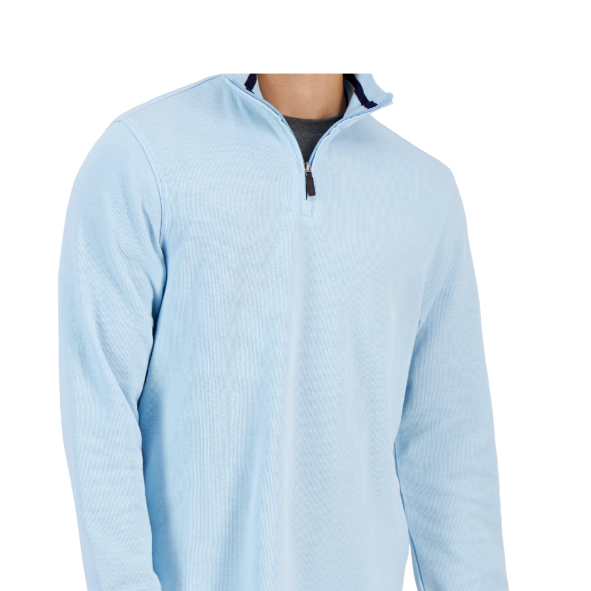 Club Room Men's 1/4 Zip Mock Neck Sweatshirt – Baby Blue, Size S