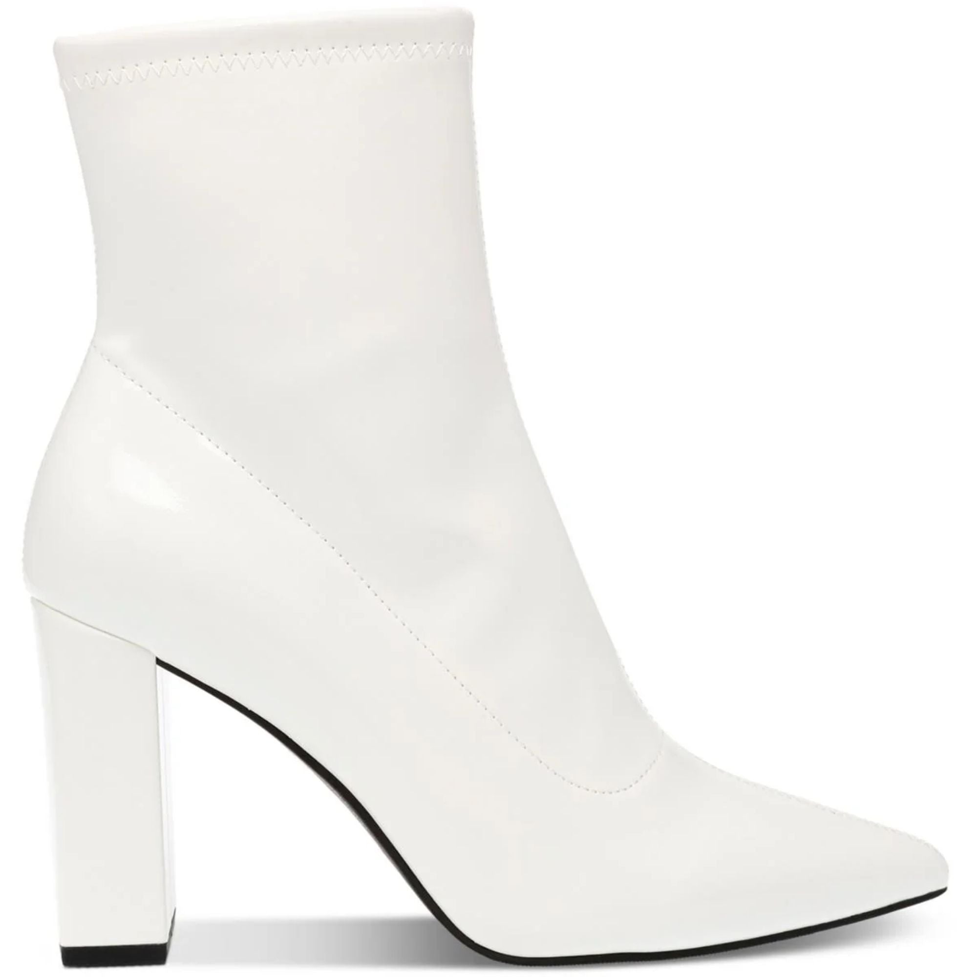 Iloise Women's Patent Block Heel Booties – White, Size 10M