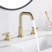 Maincraft 8 in. Widespread 2-Handle Mid-Arc Bathroom Faucet in Brushed Gold – 1514BG