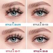 MAGEFY Eyelashes 12 Pairs – Style 3D215 Faux Mink Lashes, Natural Look, Handmade & Reusable