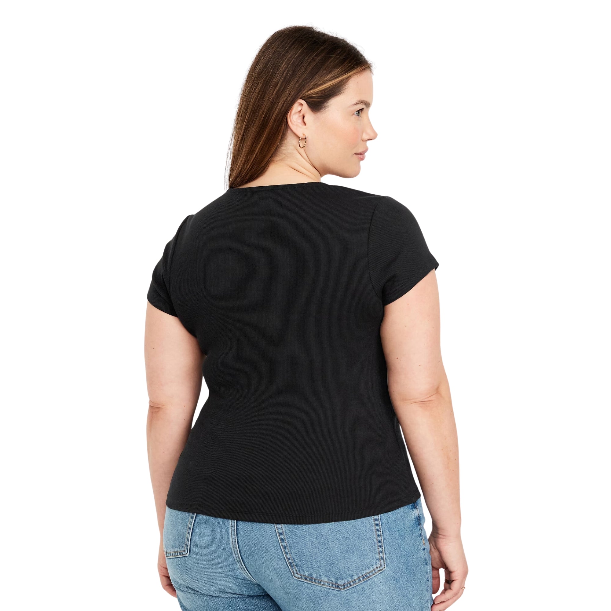 And Now This Trendy Plus Size Square-Neck Top – Black, Size - 1X