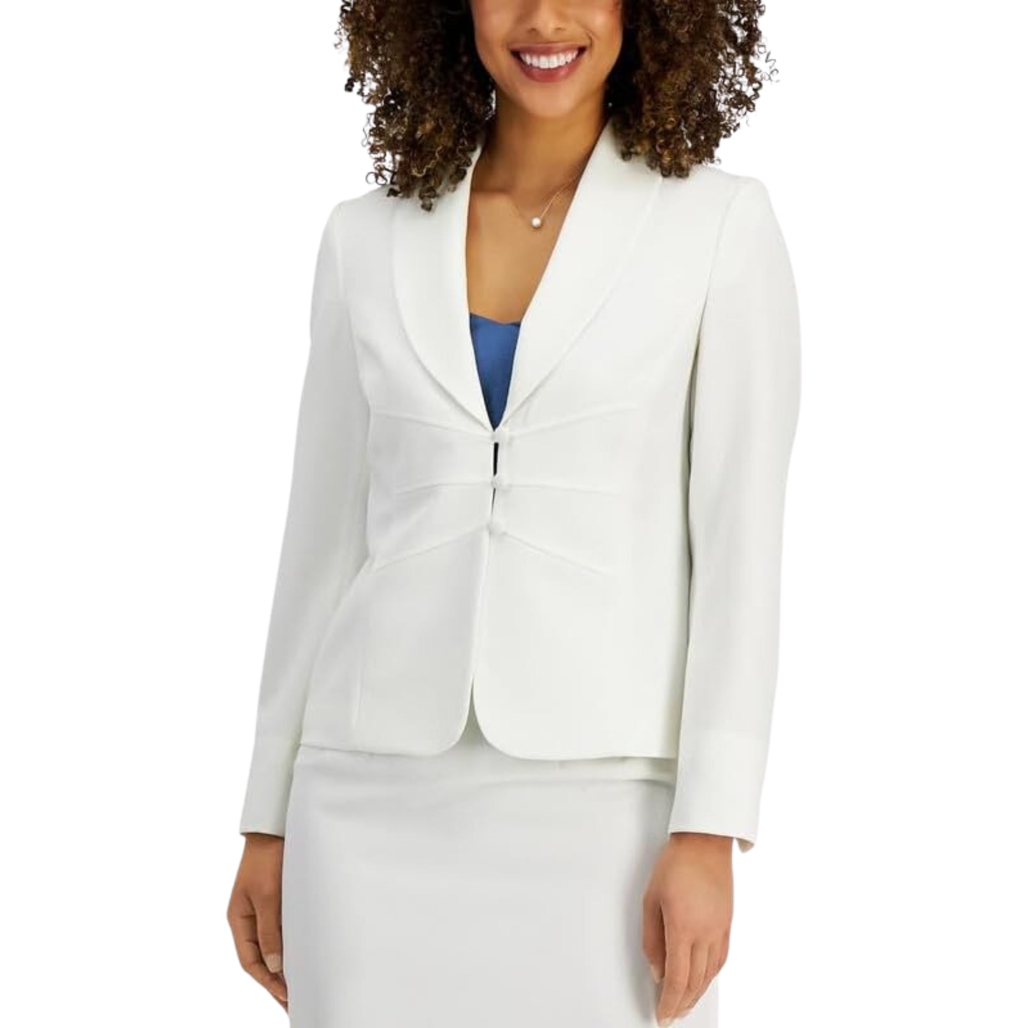 Le Suit Shawl-Collar Seamed Skirt Suit, Regular & Petite Sizes
