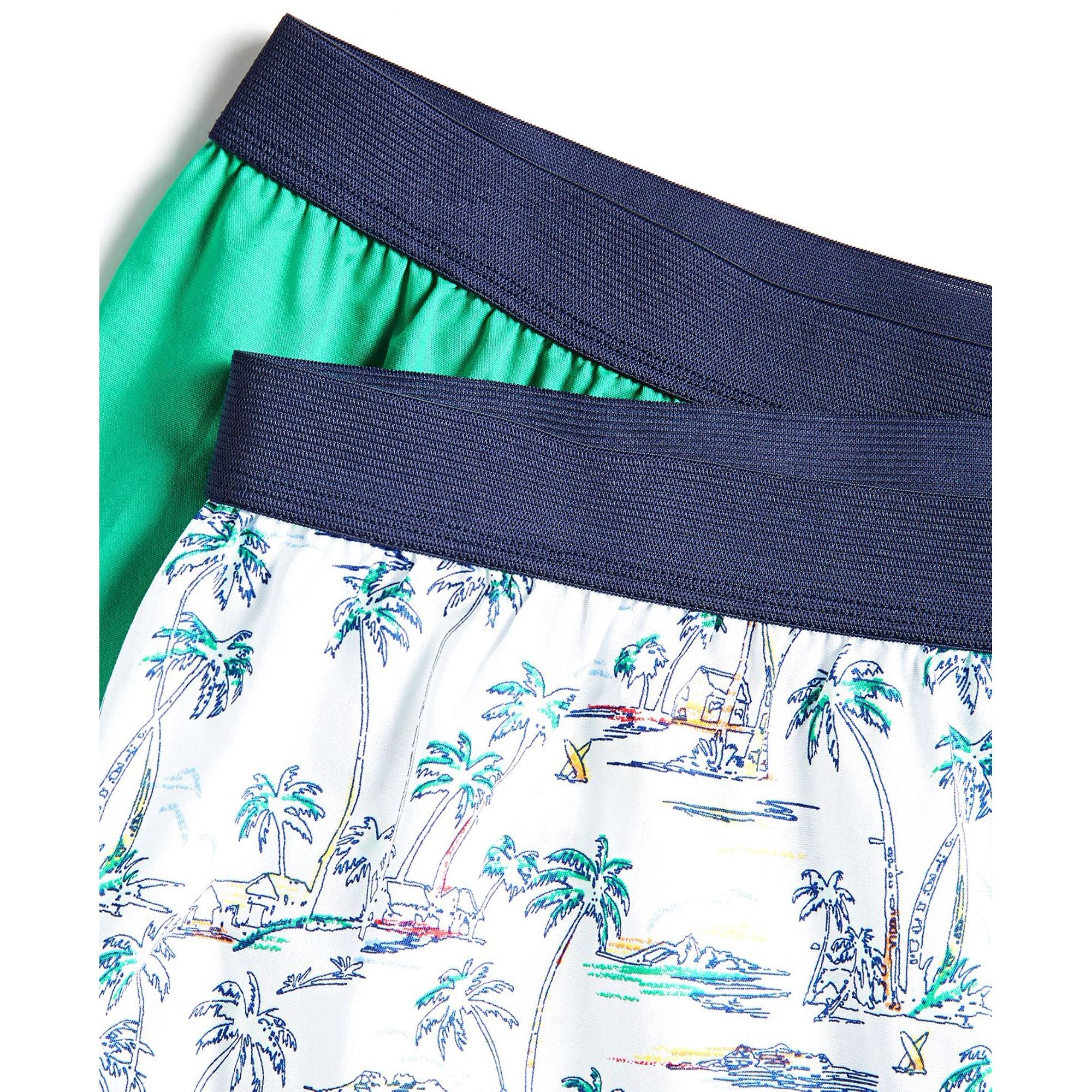 Club Room Men's 2-Pack Tropical & Solid Boxer Shorts – Green