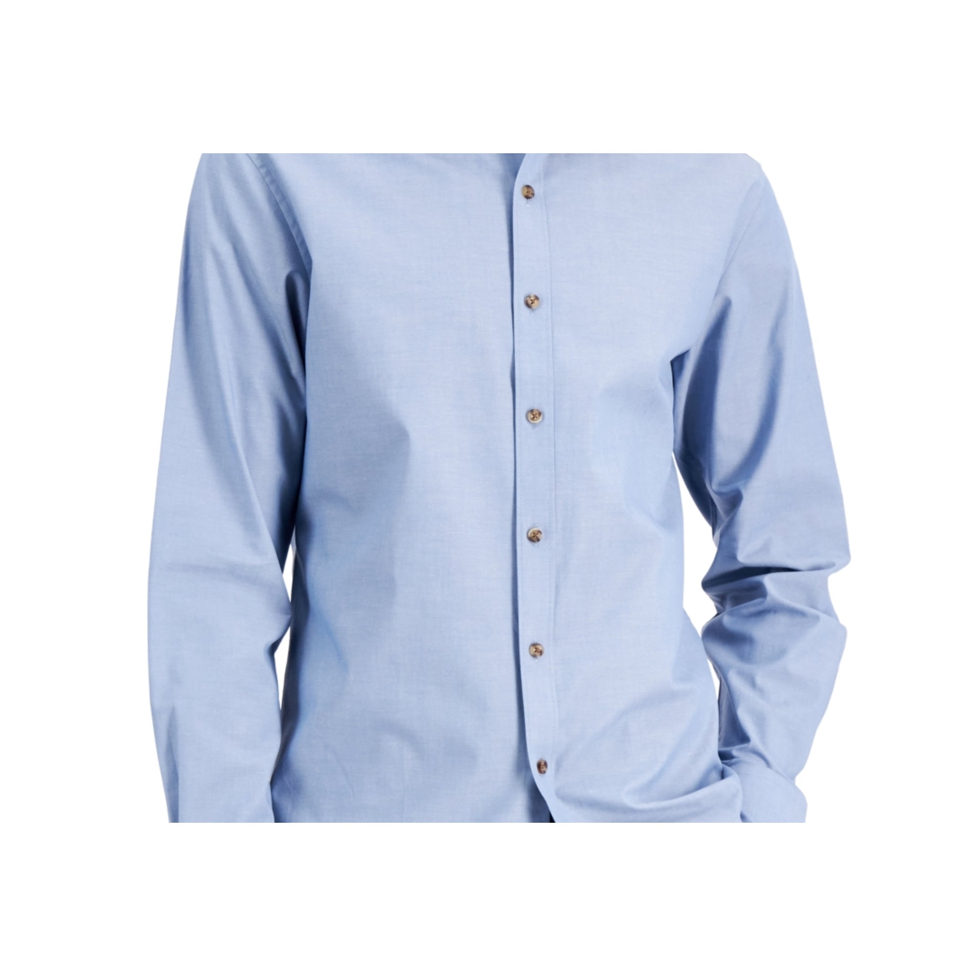 Bar III Men's Organic Cotton Collared Button-Down Shirt Blue Size - Small