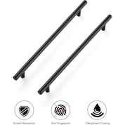 Ravinte 10 Inch Cabinet Handles – Matte Black Stainless Steel, 12.5" Length, 10" Hole Center, 20-Pack