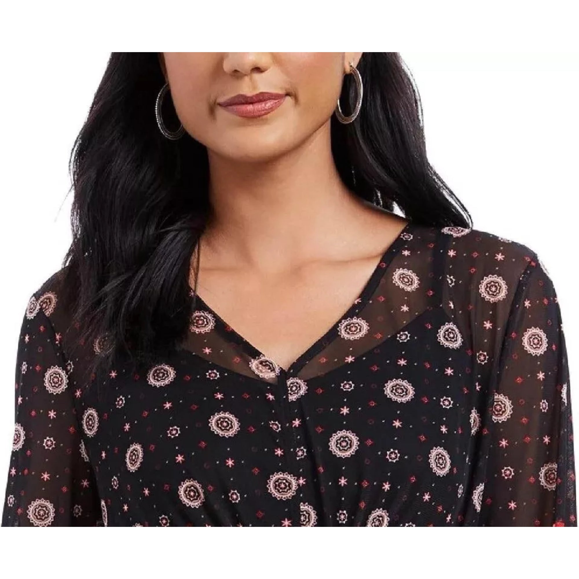 Style & Co. Women's Dainty Blouse with Ruffle Detail and Cami - Size Small