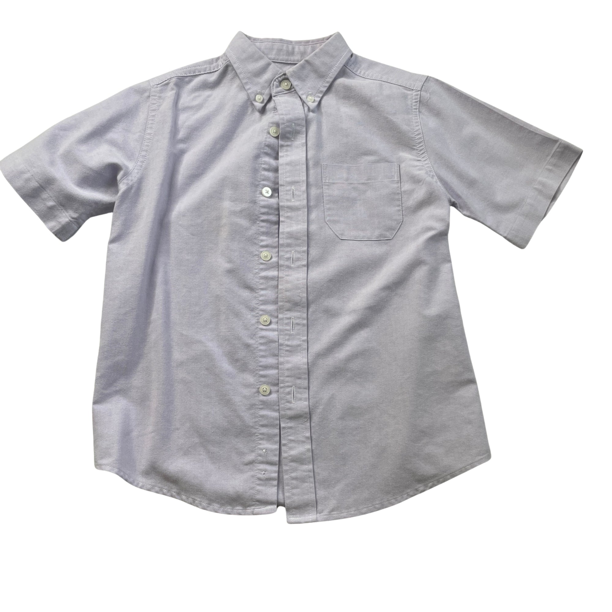 George Big Boys Short Sleeve Button Down Shirt, Purple, Small (6/7)