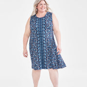 Style & Co Plus Size Printed Flip-Flop Dress - Runway Navy - Size 3X