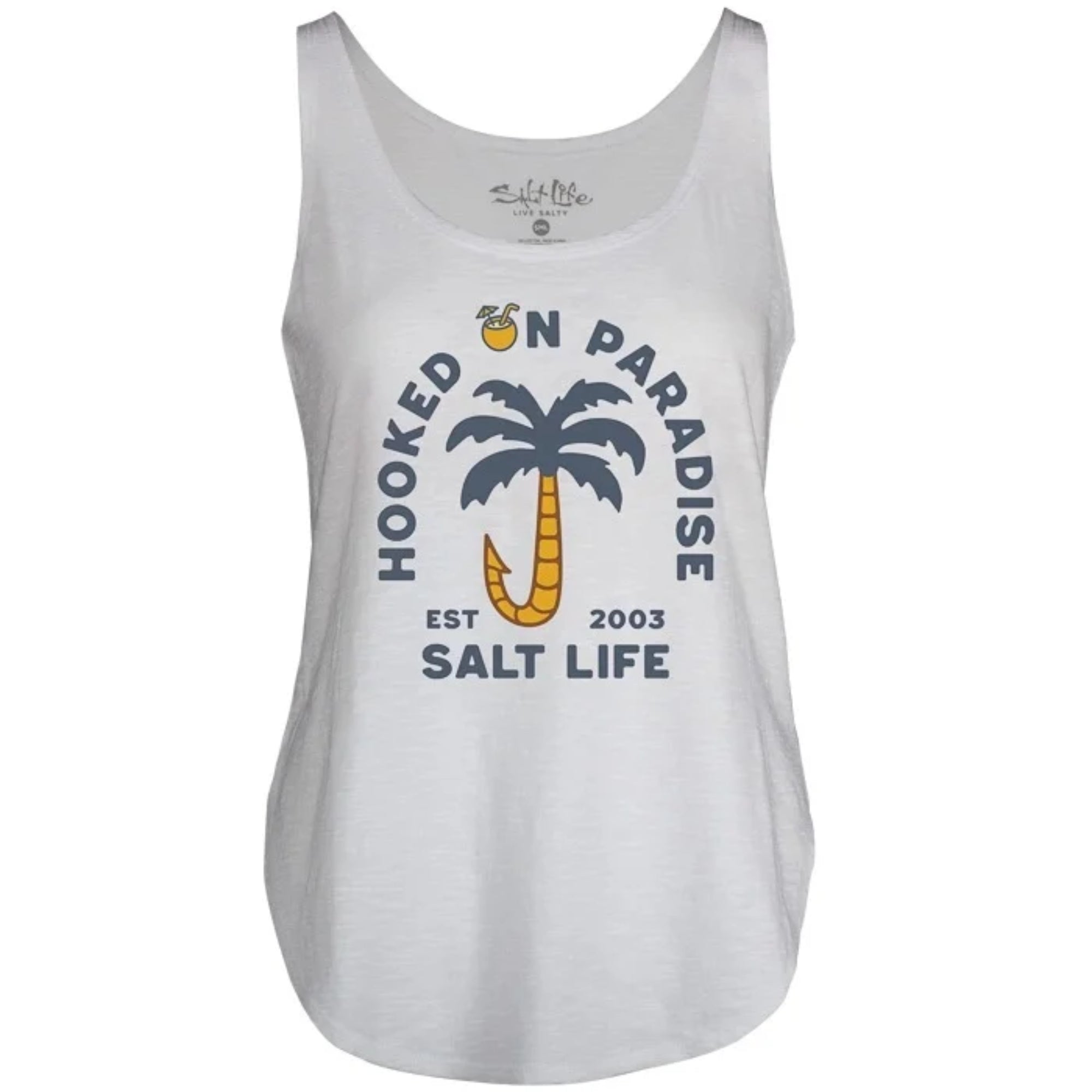 Hooked on Paradise Men's Tank Top White - Size Small