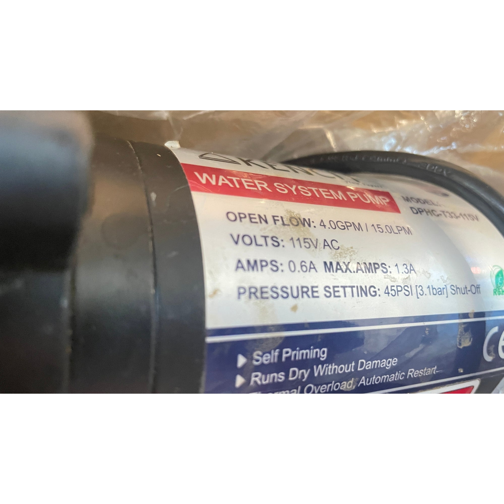 KENCIT T33 115V On-Demand Diaphragm Pump – 4.0GPM, 45PSI Water Pressure Pump