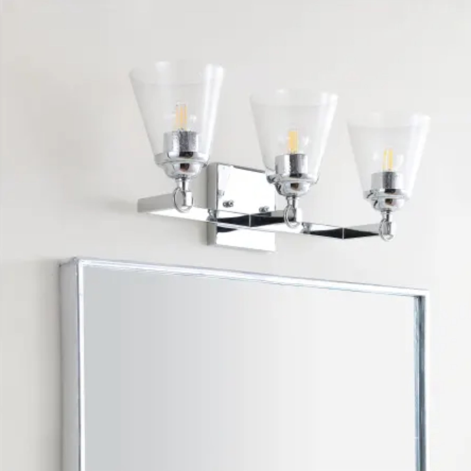 JONATHAN Y Marion 3-Light 21" Wide Bathroom Vanity Light – Chrome
