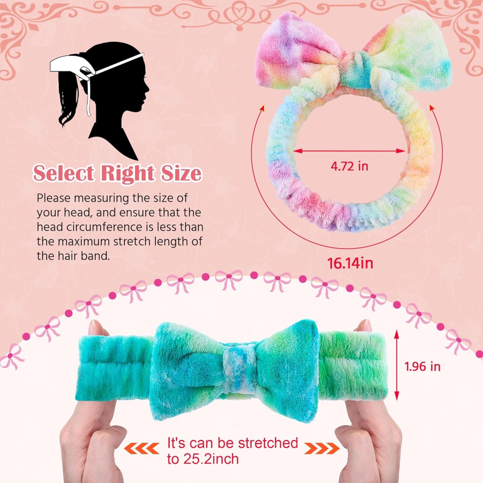WSYUB 6-Pack Skincare Headbands – Soft Coral Fleece Tie Dye Headbands for Women & Girls