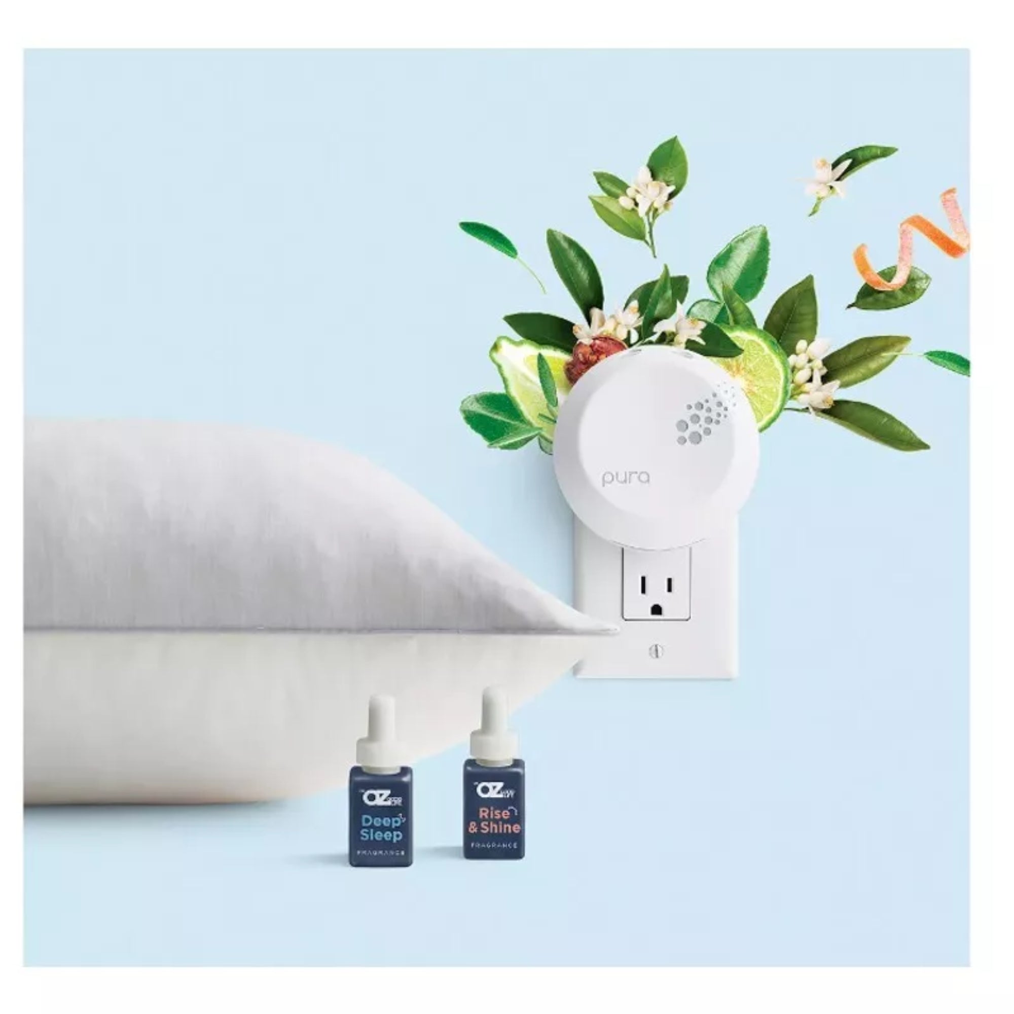 Dr. Oz Pura Dream Sleep Set – Memory Foam Pillow, Smart Diffuser & Fragrances