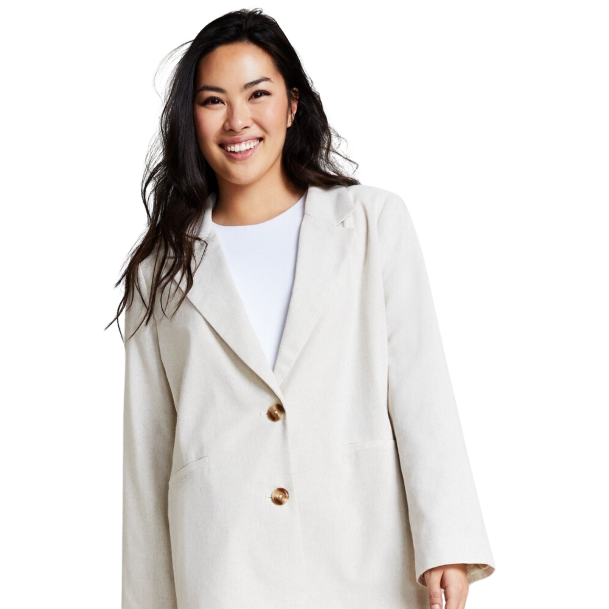 And Now This Women's Linen Blend Blazer – Tan, Size - Large