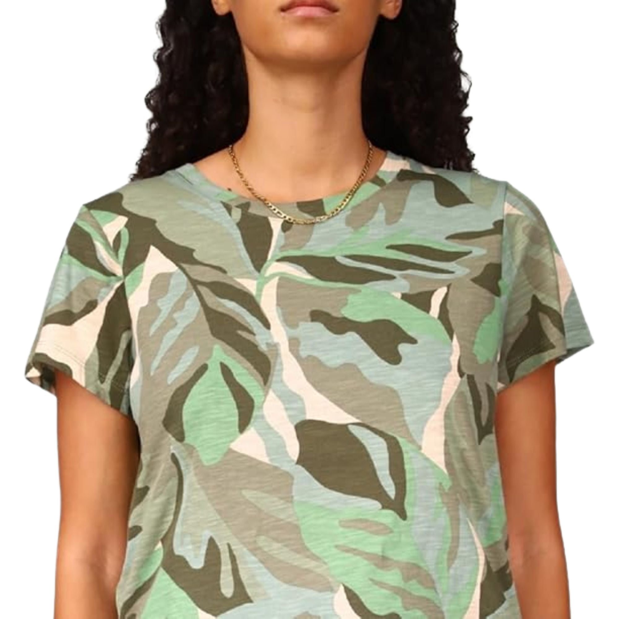 Sanctuary Perfect Tee Camo Crew Neck Shirt - Size XS