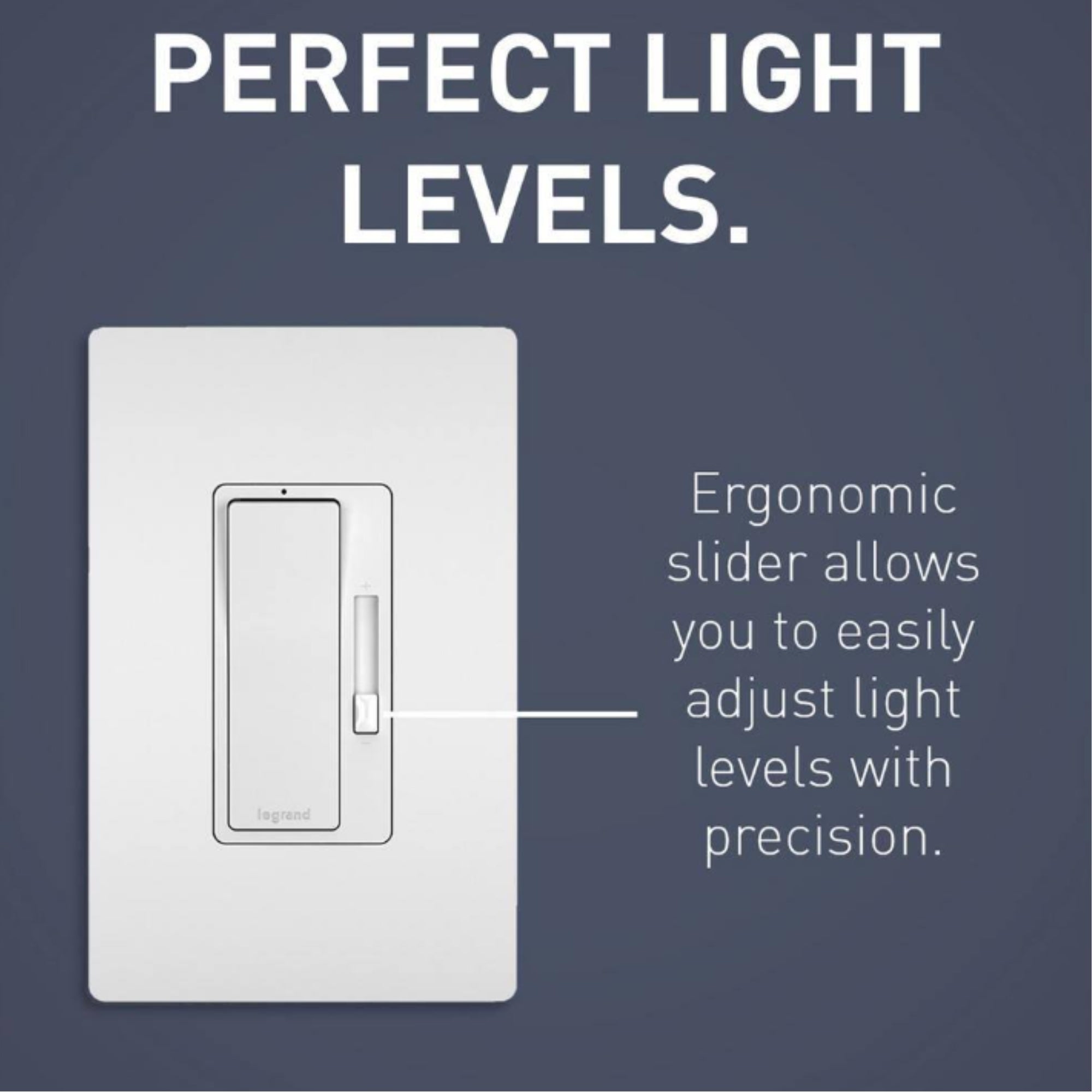 450W Rocker Dimmer and Wall Plate for LED/CFL/Halogen/Incandescent Bulbs – 3-Way/1-Pole, White