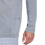 PGA Tour Men's Mixed Media Sun Protection Golf Shirt Gray Large