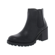 SUN + STONE Women's Morghan Round-Toe Block-Heel Booties – Black, Size 9M