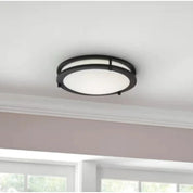 Hampton Bay Flaxmere 12" Matte Black LED Flush Mount Ceiling Light