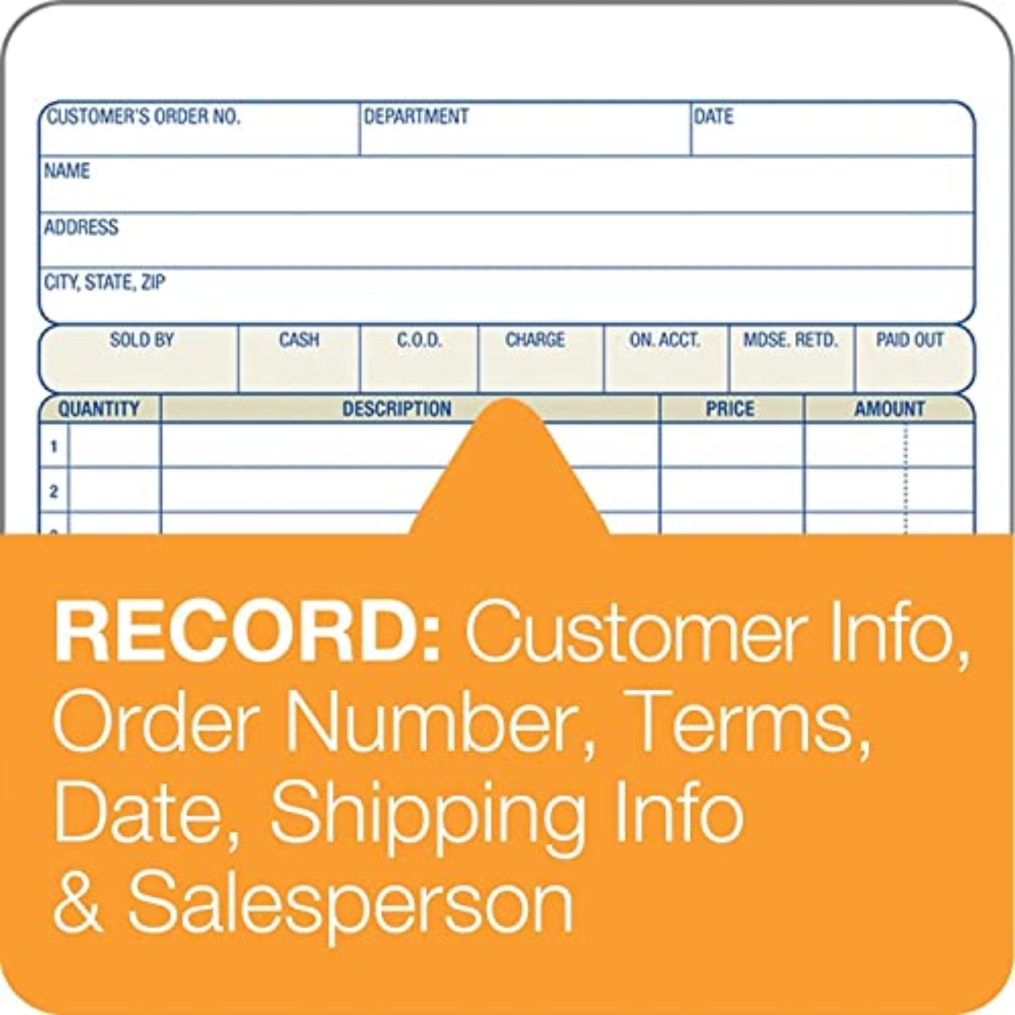 Adams Sales Order Book – 2-Part Carbonless, White/Canary – 5-9/16" x 8-7/16" – 50 Sets per Book – 4-Pack – DC5805