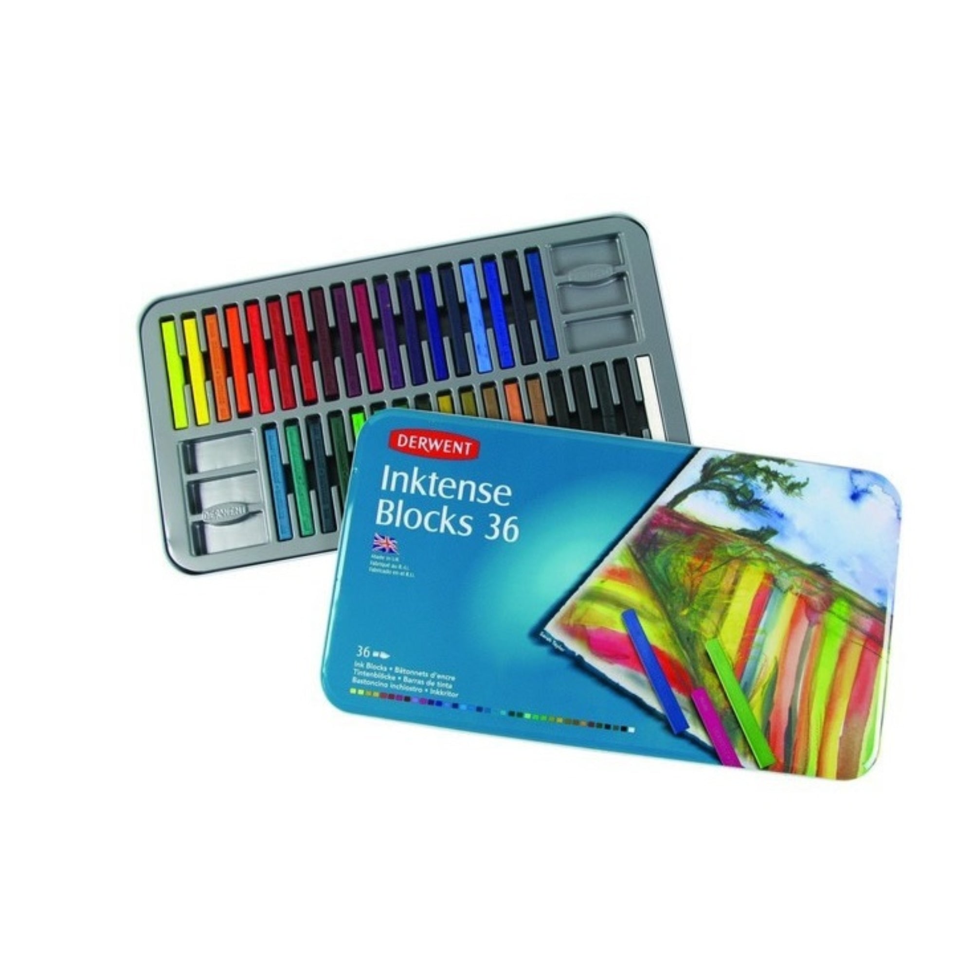 Derwent Inktense Permanent Watercolour Blocks – Set of 36, Professional Quality, Multicolour