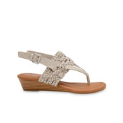 Sugar Women's Sheri Woven Demi Ankle Strap Wedge Thong Sandals, Size 6.5