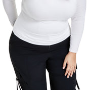 Bar III Women Plus Size Long-Sleeve Jersey Knit Top – Bright White, Size - 3X