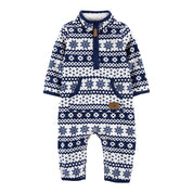 Carter's Baby Boy Fair Isle Coverall Jumpsuit With Pockets, Navy Blue - Size 6 Months