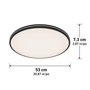 Athos 21 in. 1-Light Modern Black Integrated LED 5 CCT Flush Mount Ceiling Light Fixture for Kitchen or Bedroom