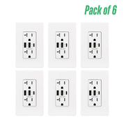ELEGRP USB Outlets Receptacles 3-Port USB-C Wall Outlet – 30W 6.0A Tamper-Resistant