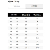 Style & Co Petite Pima Floral Print Top – Jen Bright White, Petite Small