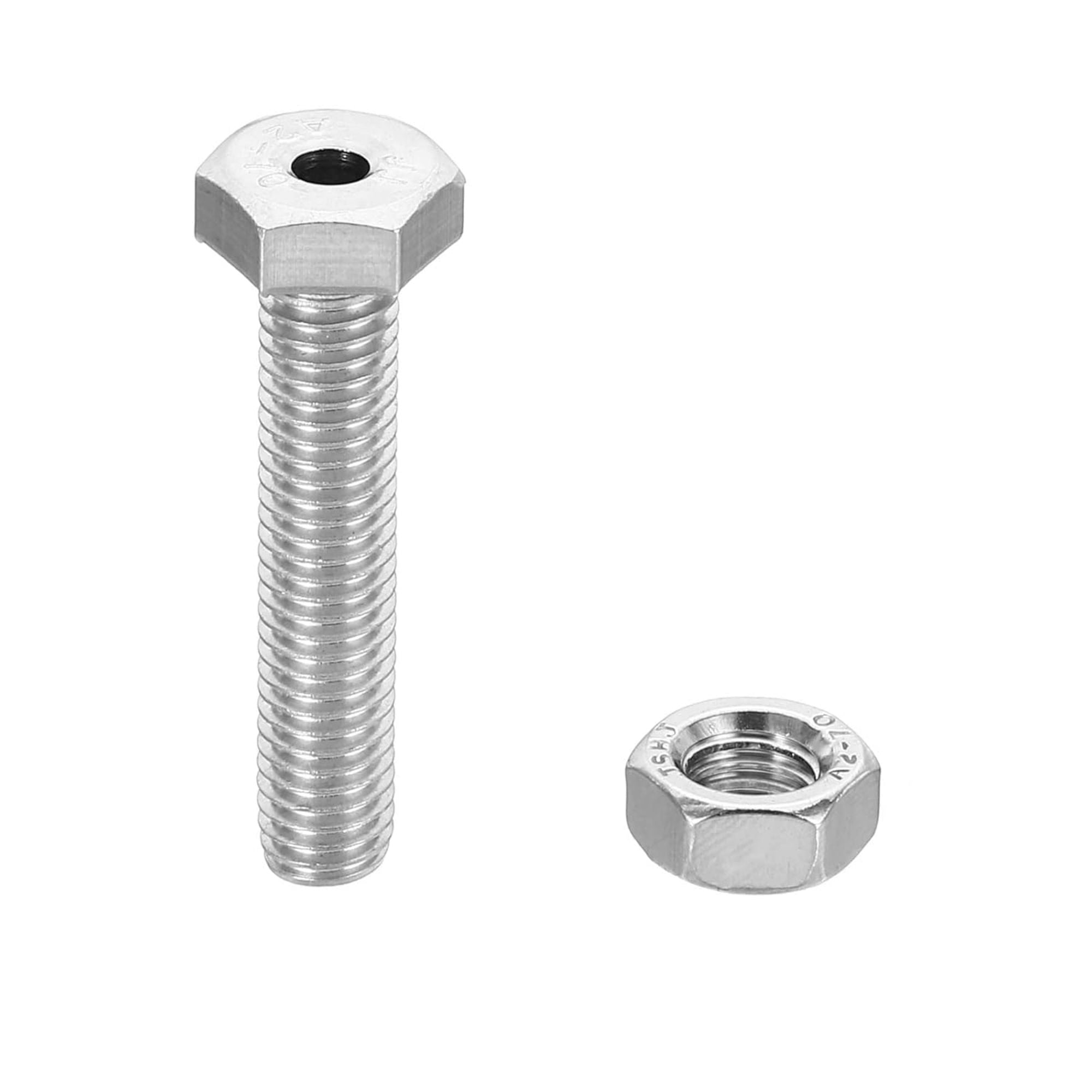 PATIKIL M8x40mm Hollow External Hexagon Screws – 30 Sets with Nuts, 304 Stainless Steel Set of 30