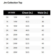 JM Collection Plus Size Garden Dream Scoop-Neck Top – Deep Black Combo, Size - 2X