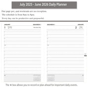 PHLIFOSS Daily Planner 2025–2026 – One Page Per Day Academic Calendar, 5.7" x 8.25", Pocket Organizer - Lake Green